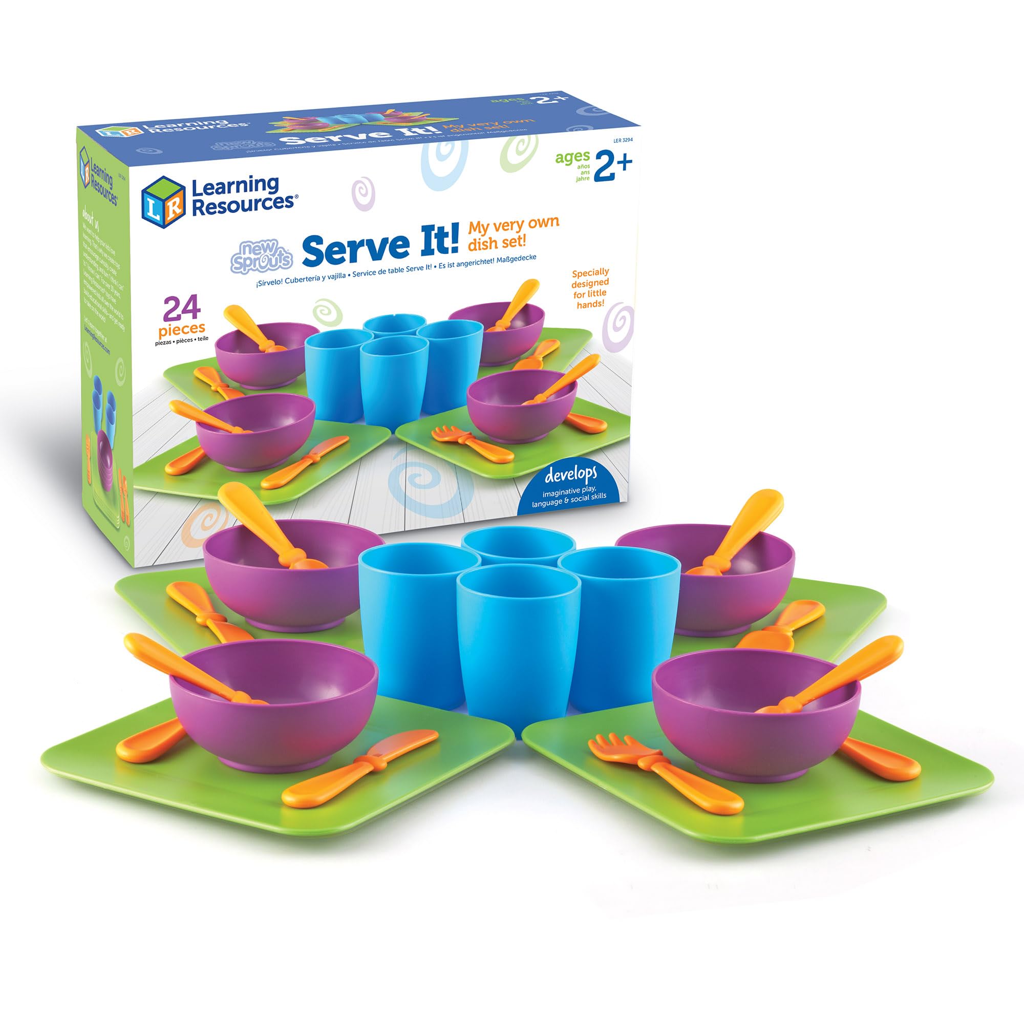   ニューシグネチャーシリーズ　食器セット Amazon.com: Learning Resources New Sprouts Serve It! Dish Set